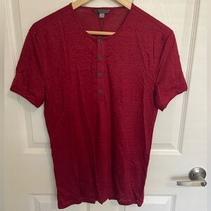 John Varvatos Collection Red Henley Shirt